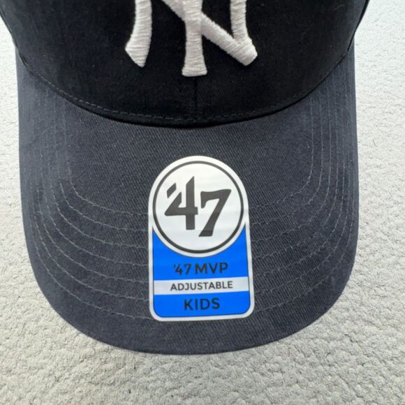 New York Yankees Hat Cap Strap Back Blue 47 Brand Kids Baseball Adjustable Logo - Picture 2 of 10